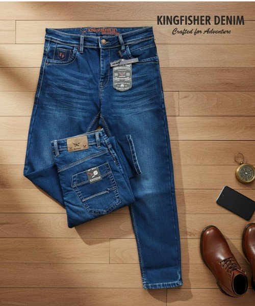 ১০০% এক্সপোর্ট কোয়ালিটি কিংফিশার নীট ডেনিম জিন্স - Image 3